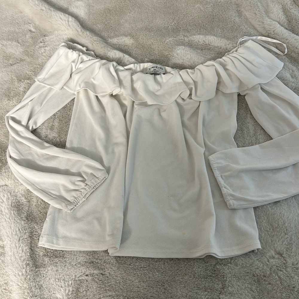 Bebe white off the shoulder top